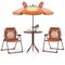 4-Piece Children’s Picnic Set with Folding Chairs and Adjustable Umbrella